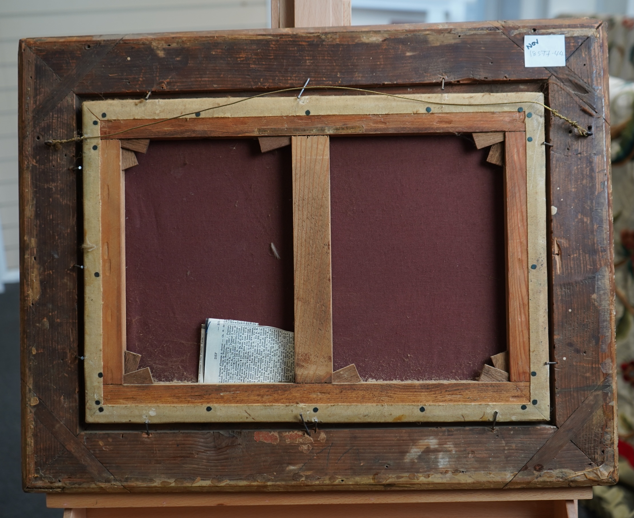 Attributed to Alexandre Defaux, French 1826-1900, Venetian canal with gondolas